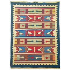 Kilim Wool Handwoven Woollen Dhurrie Durry Rug Jute Floor Covering Pattern 4