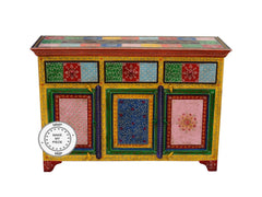 Pandora Hand Painted Indian Buffet Sideboard Multicolour