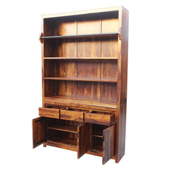 Boston Kompact Light Solid Wood Large Bookcase With Drawers