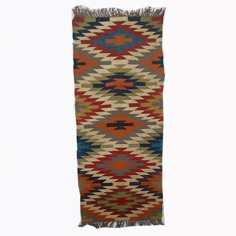 Kilim Handwoven Wool Woollen Dhurrie Durry Rug Jute Floor Runner Hallway Pattern 7