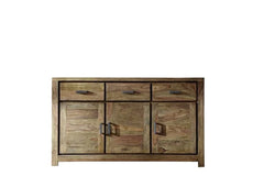 Gfine Sideboard with four doors and two drawers made of solid Sheesham wood 145x45x86Cm