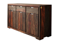 Gfine Sideboard with three doors and three drawers made of solid sheesham wood 145x45x85Cm