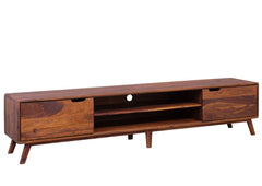 Gfine TV unit with two doors made of solid sheesham wood 175x40x50cm