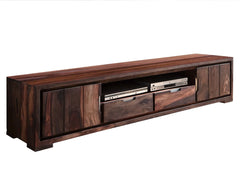 Gfine TV unit with two doors and two drawers made of solid Sheesham wood 175x45x47Cm