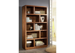 Gfine Bookshelf made of solid sheesham wood Brown 115x40x175Cm