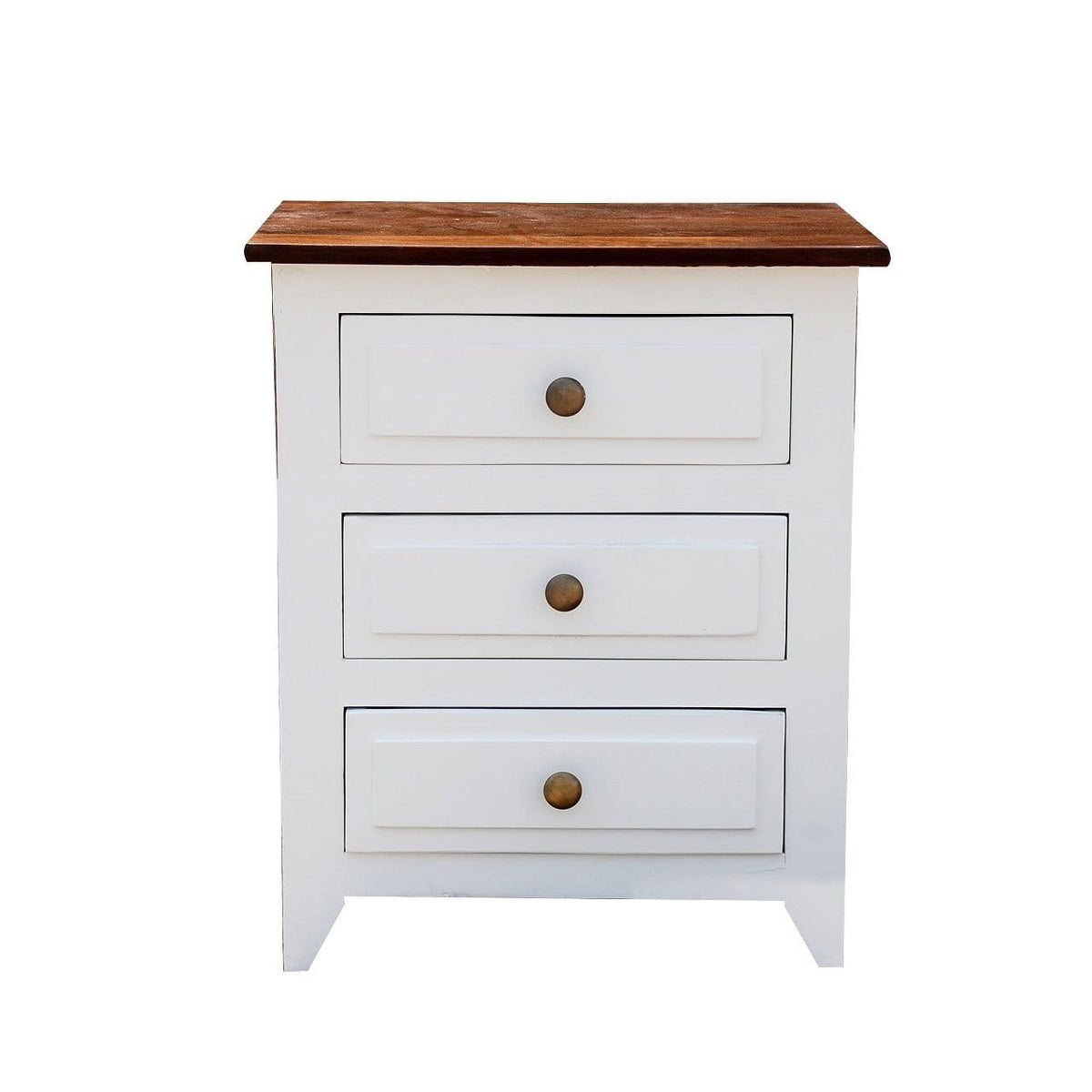 French Blanc Wooden Bedside Table