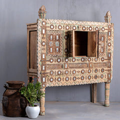 Rajasthan Hand carved Furniture Antique Solid Wood Damchiya Natural Finish