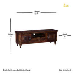 Colonial Handmade Carved Solid Mango Wood Tv Unit In Dark Brown