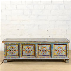 Brush & Timber Handmade Mango Wood Handpainted Trunk Table