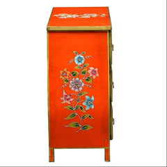 Brush & Timber Handmade Mango Wood Wooden Handpainted Chest of Drawer Cabinet