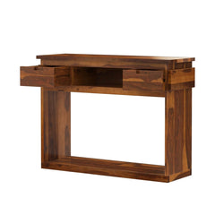 Modern Simplicity Rustic Solid Wood Console Table with 2 Drawers