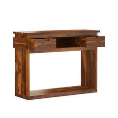 Modern Simplicity Rustic Solid Wood Console Table with 2 Drawers