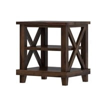 Boston Indian Furniture Tier Rustic Solid Wood Bedside Table