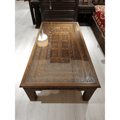 Indian Hand Carved Solid Wood Coffee Table C37