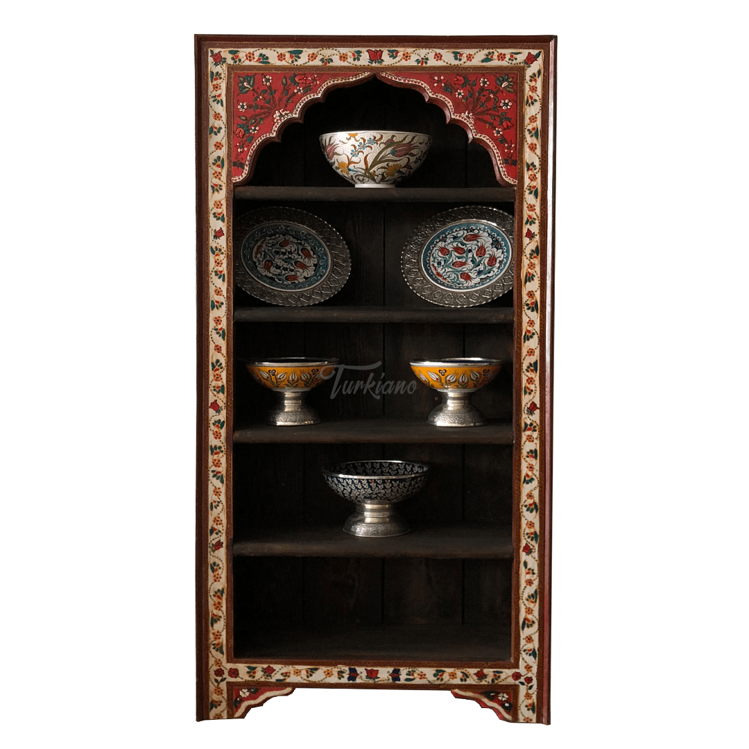 Mughal Hand Painted Solid Wood Bookshelf B20