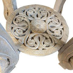 Vintage Hand Carved Solid Wood Side Table 44