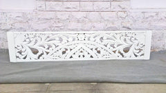 Dynasty Hand Carved Indian Solid Wooden Amani Bed Frame White