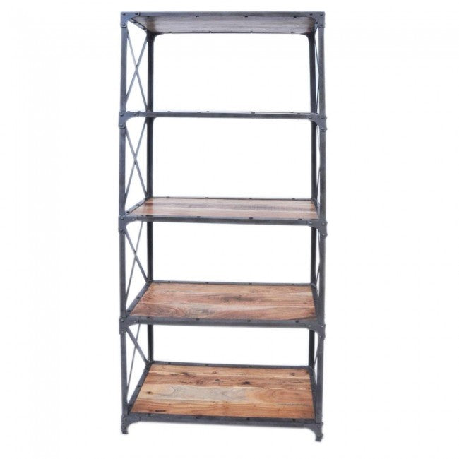 Angle Industrial Large Bookshelf Book Stand Natural 80x40x180cm