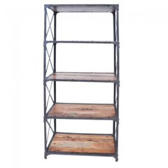 Angle Industrial Large Bookshelf Book Stand Natural 80x40x180cm