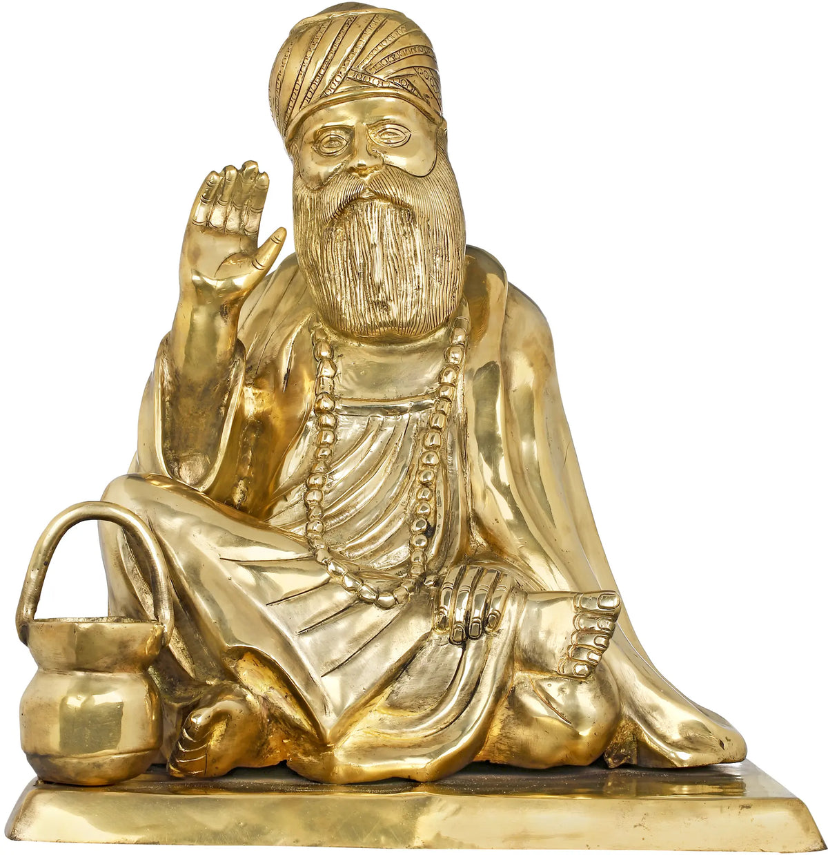 Indian Lord Guru Nanak Handmade Brass Statue