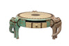 Indian Elephant Hand Painted Brass Work Solid Wood Coffee Table C169