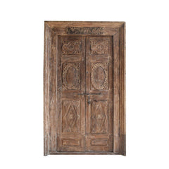 Indian Vintage Antique Hand Carved Solid Wood Door 75