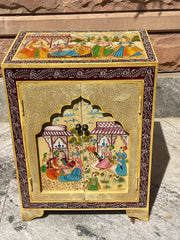 Indian Hand Painted Solid Wood Bedsides Table B6