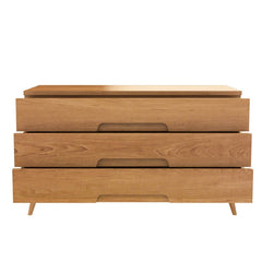 Avalon Indian Teak Wood Scandi-Modern Dresser With 3 Drawers