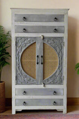 Indian Hand Carved Solid Wood Cabinet D57