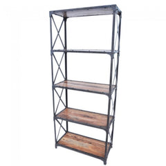 Angle Industrial Large Bookshelf Book Stand Natural 80x40x180cm