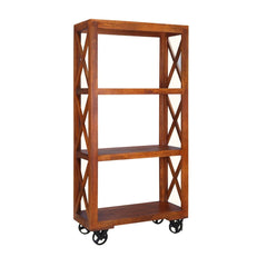 Boulder 3 Shelf Industrial Rolling Bookcase