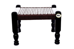 Indian Solid Wood Handmade Charpai Khat Manjhi Woven Charpai Ottoman Stool