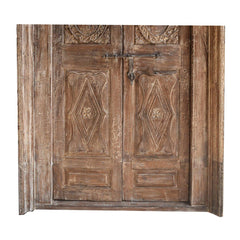 Indian Vintage Antique Hand Carved Solid Wood Door 75
