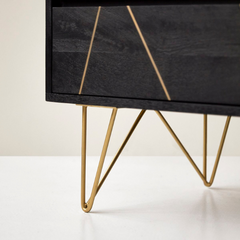 The Attic Clapham Wooden Chest of Drawer Black