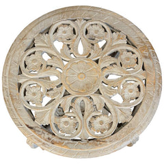 Vintage Hand Carved Solid Wood Side Table 44