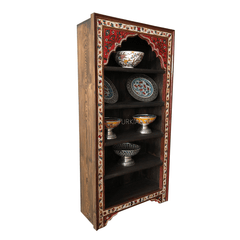 Mughal Hand Painted Solid Wood Bookshelf B20