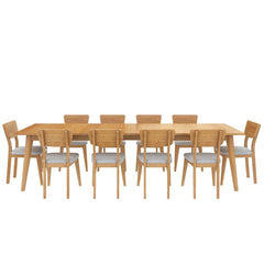 Boston Indian Solid Wood Extendable Dining Table & Chair Set Natural