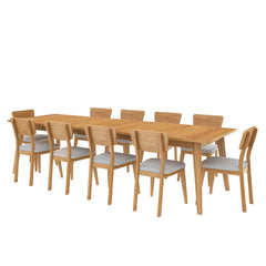 Boston Indian Solid Wood Extendable Dining Table & Chair Set Natural