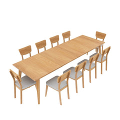 Boston Indian Solid Wood Extendable Dining Table & Chair Set Natural