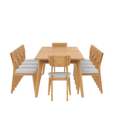 Boston Indian Solid Wood Extendable Dining Table & Chair Set Natural