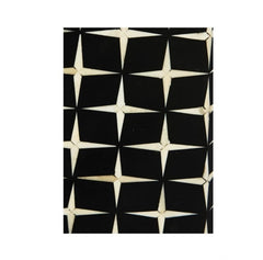 Maaya Bone Inlay Round drum Side Table Black Geometric