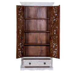 Kalah Solid Mango Wood Indian Hand Carved Wardrobe C13