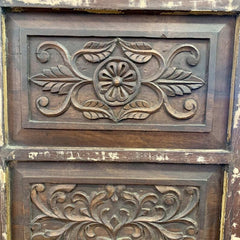 Hand Carved Vintage Single Door Solid Wooden Antique Door Cabinet Cupboard D142