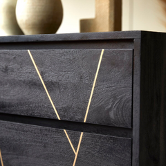 The Attic Clapham Wooden Chest of Drawer Black