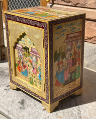 Indian Hand Painted Solid Wood Bedsides Table B6