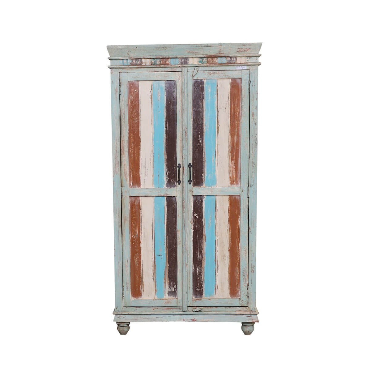 Rainbow Indian Reclaimed Wood Tall Storage Cabinet