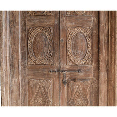 Indian Vintage Antique Hand Carved Solid Wood Door 75
