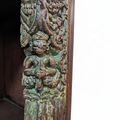 Indian Antique Vintage Hand Carved Solid Wood Bookshelf Cabinet B61