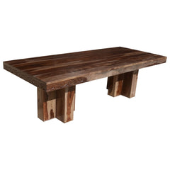 Dallas Ranch Rustic Solid Wood Double Pedestal Dining Table Set For 10