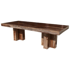 Dallas Ranch Rustic Solid Wood Double Pedestal Large Dining Table